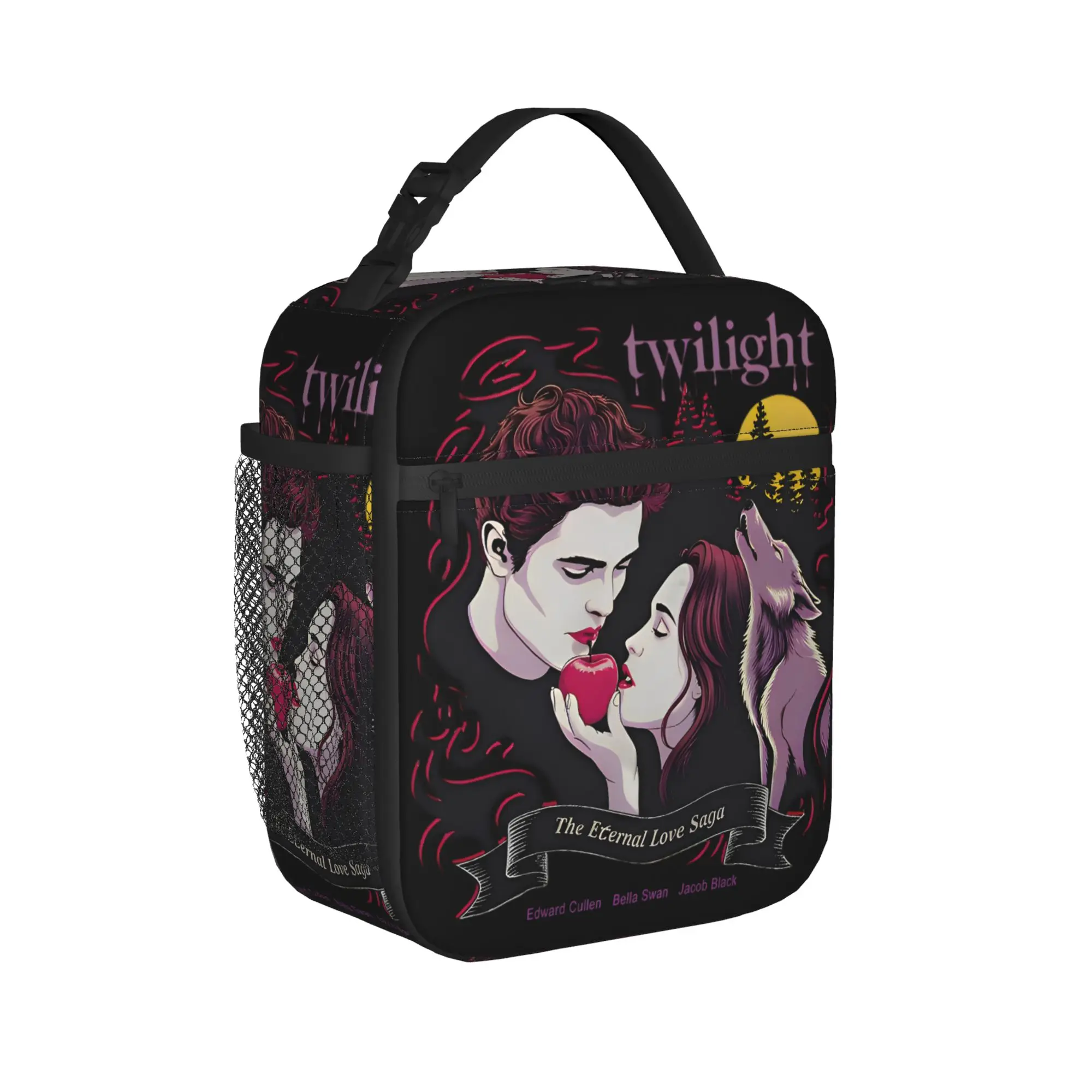 Twilight Saga Comic Insulated Lunch Bags Large Vampires Wolves Lunch Container Cooler Bag Tote Lunch Box College  Bento Pouch