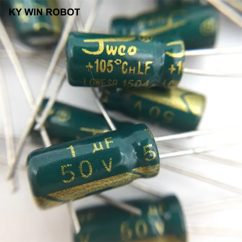 50 unids/lote 1UF 50V 1mf 105C 5X11mm condensador electrolítico de aluminio 50V1UF cable radial 50 Uds