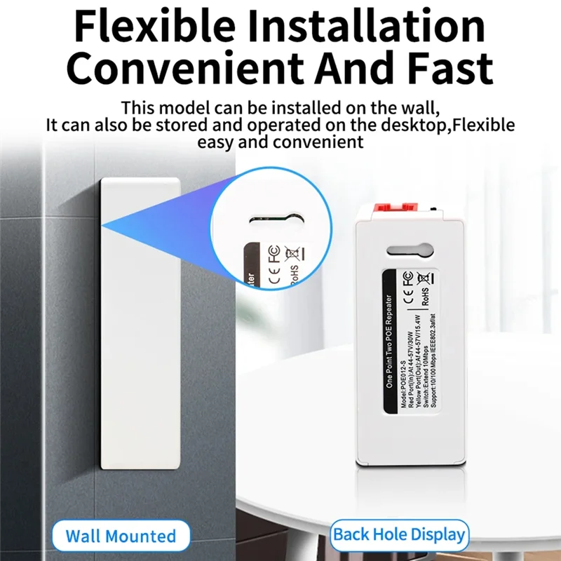 

ABKN-2 Port POE Repeater 10/100Mbps 1 To 2 Poe Extender With IEEE802.3Af/At Plug&Play 48V For Poe Switch NVR IP Camera AP Access