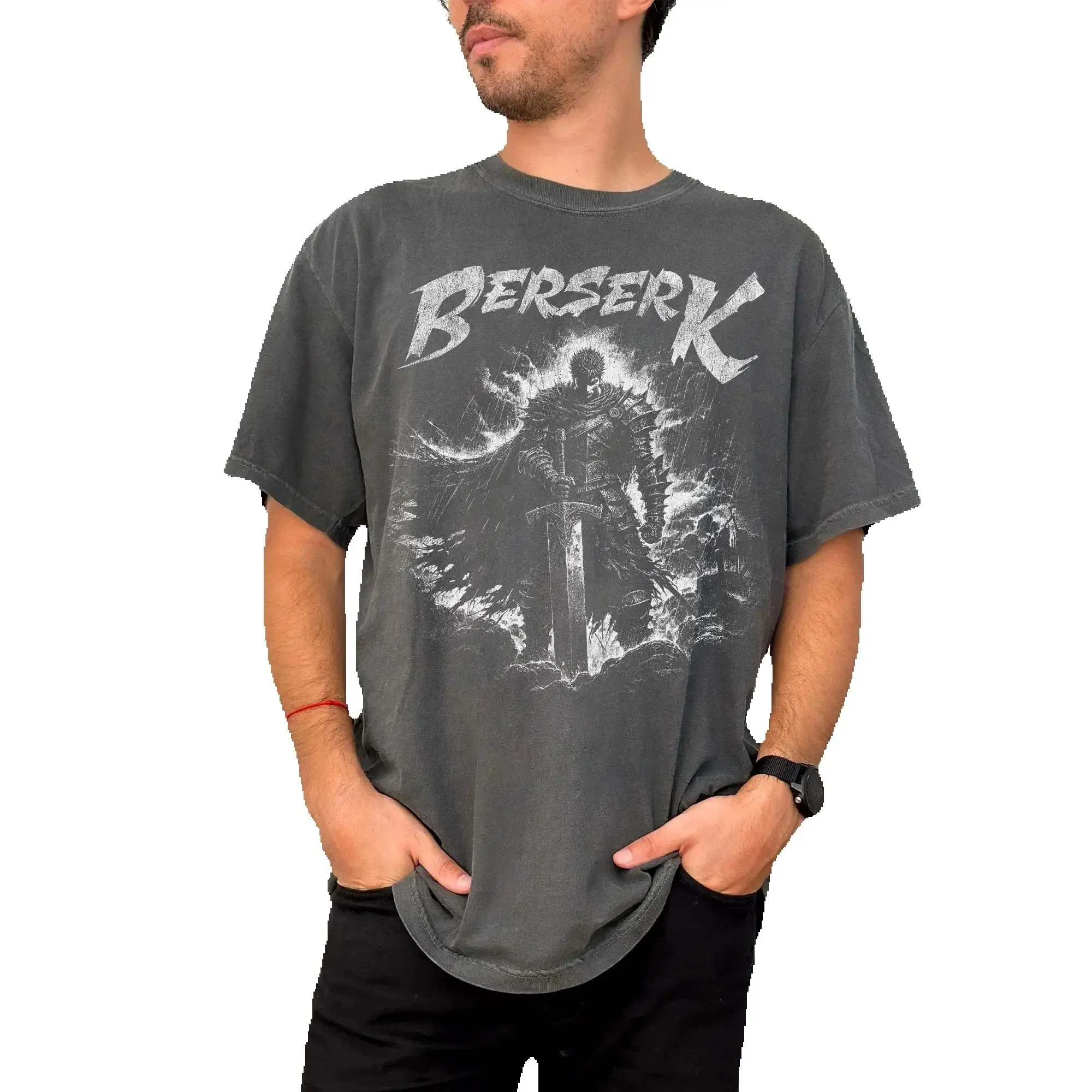 Camiseta Vintage con diseño de armadura Berserk, camiseta de fantasía oscura, regalo de Anime, ropa gráfica Unisex, camisa de colores cómodos, moda para niños