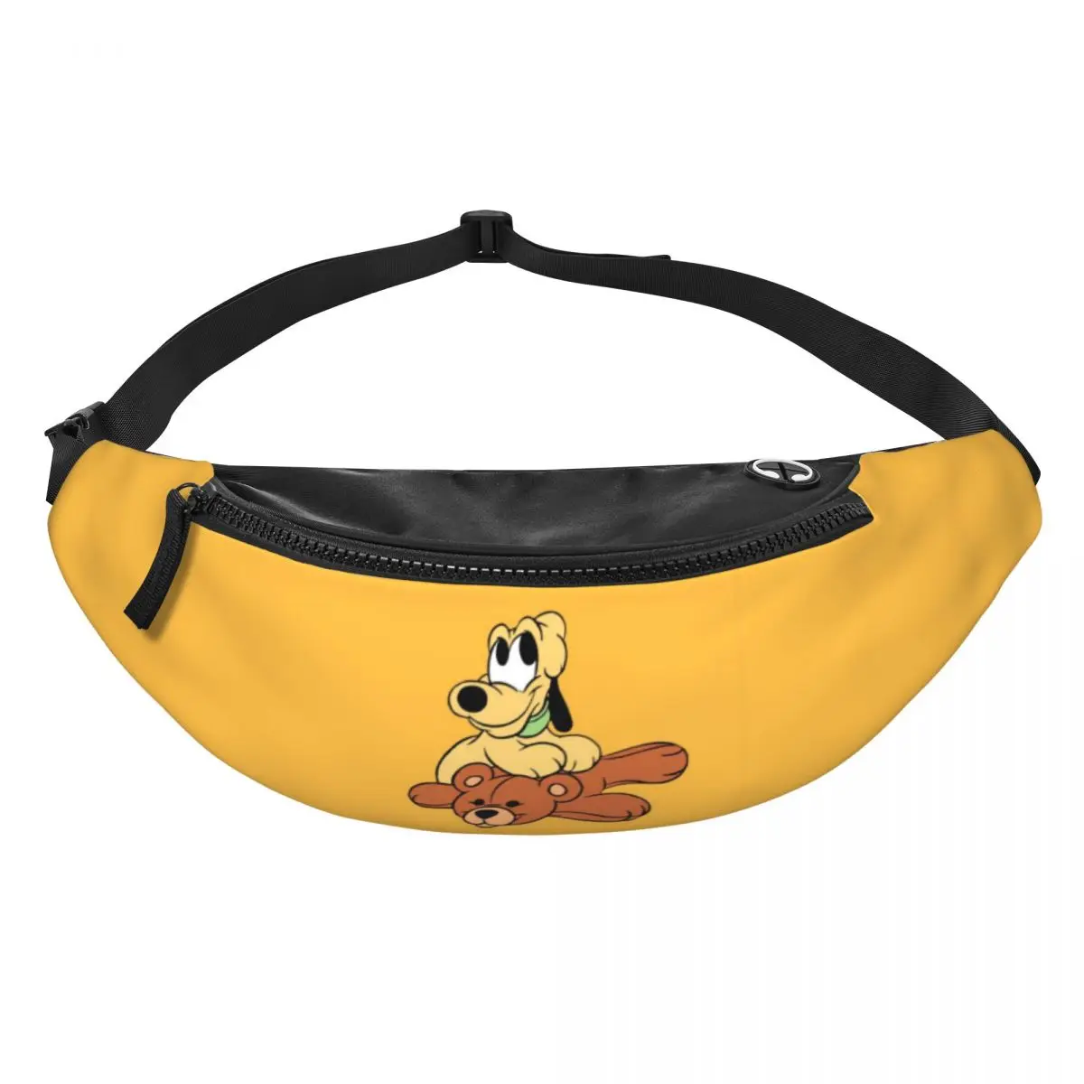 

Custom P-Pluto Cartoon Fanny Pack Women Men Crossbody Waist Bag for Cycling Camping Phone Money Pouch