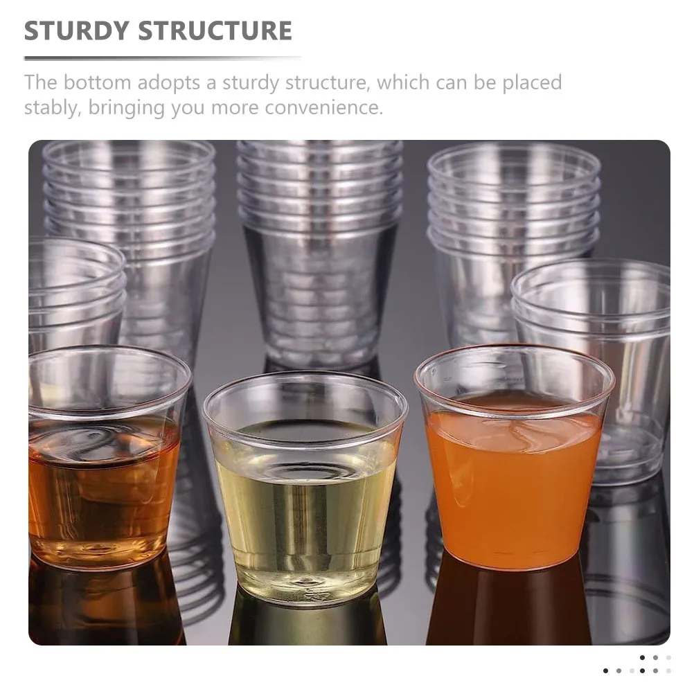 

100pcs Thickened Airline Disposable Wine Cups For Party Wedding Decorative Juice Cup Household Beverage Plastic Cups