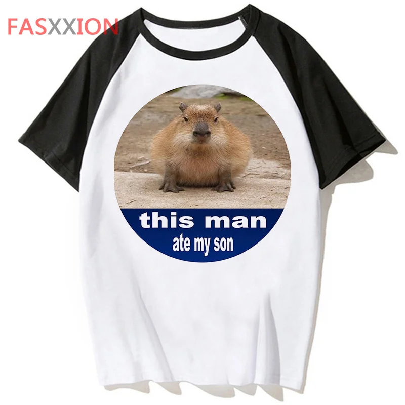 Capybara T Shirt Streetwear Hop Funny Tshirt Men Top Harajuku Hip Tee for Male Clothing T-shirt