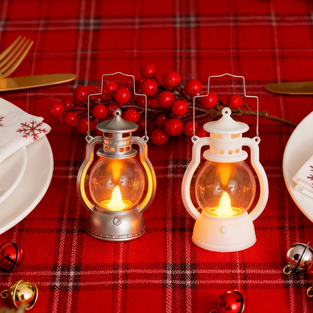 1pc Hanging Candle Lantern, Retro Oil Lamp  Battery Operated Lantern Light for Halloween Christmas Decor
