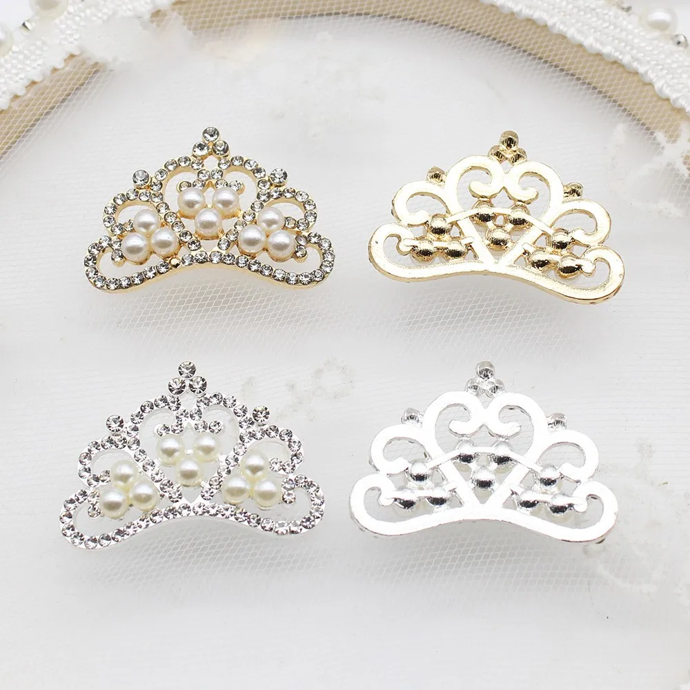 5Pcs alloy crown European and American creative jewelry diamond pearl crown accessories Diy mobile phone shell accessories