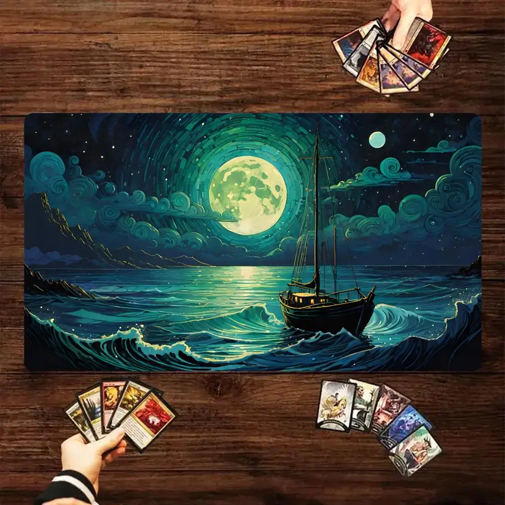 Художественный эстетический пейзаж MTG Playmat Magic Card Battle Mat 35X60CM Настольный коврик tapete Magic mtg Нескользящий прочный сшитый край