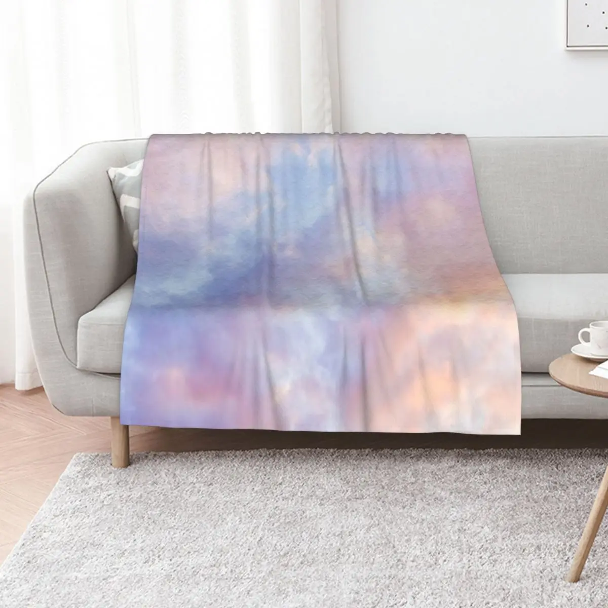 Selimut Lembut Mewah Desainer Merk Pink Sky Throw Blanket wednesday, Motif Kotak-kotak, Bahan Plush