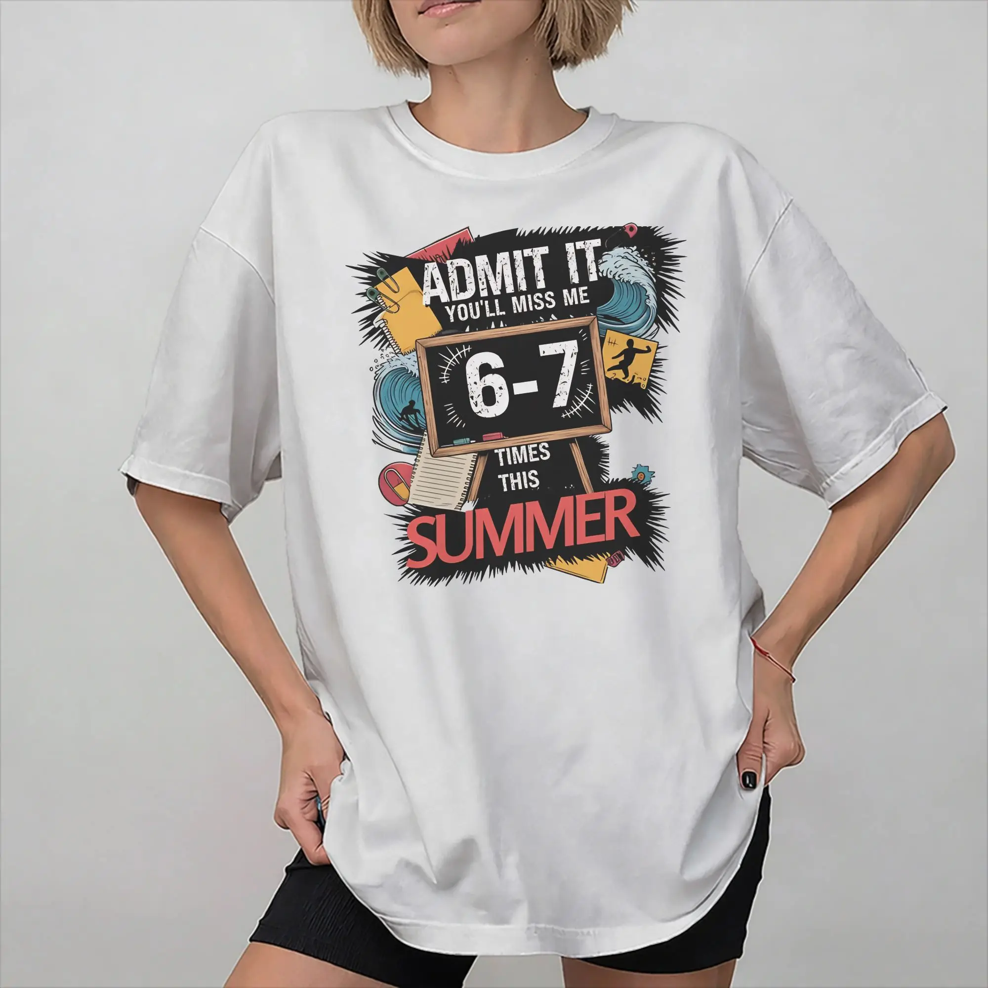 Men Women Print Admit It You'll Miss Me 6-7 Times This Summer   Tee T Shirt Cotton  T-shirts Clothing