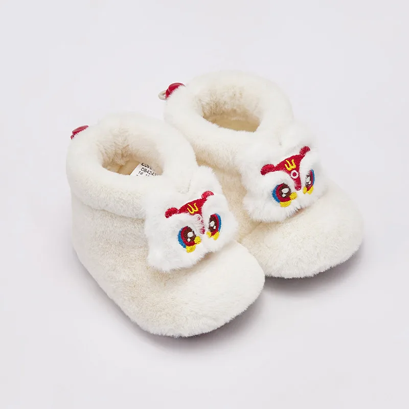 Dave Bella Infant Baby Boys Girls Shoes Beige Cozy Booties Soft Bottom Warm Cartoon Socks Crib Shoes DB4243341