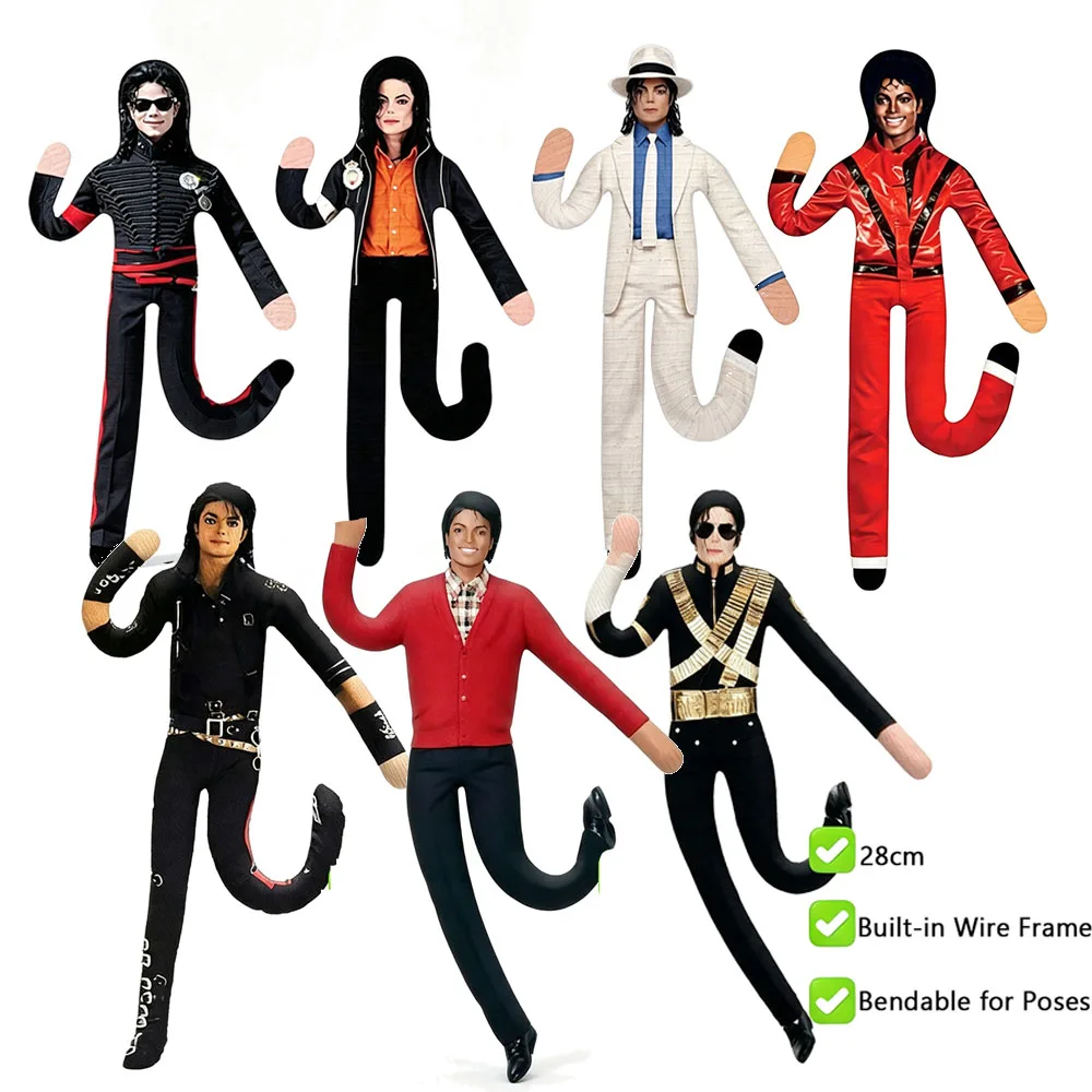 New Michael Jackson Cosplay Prop Doll Plush Stuffed Figure Joint Mobile Room Decoration Abstract Design Ideal Gift for Fans
