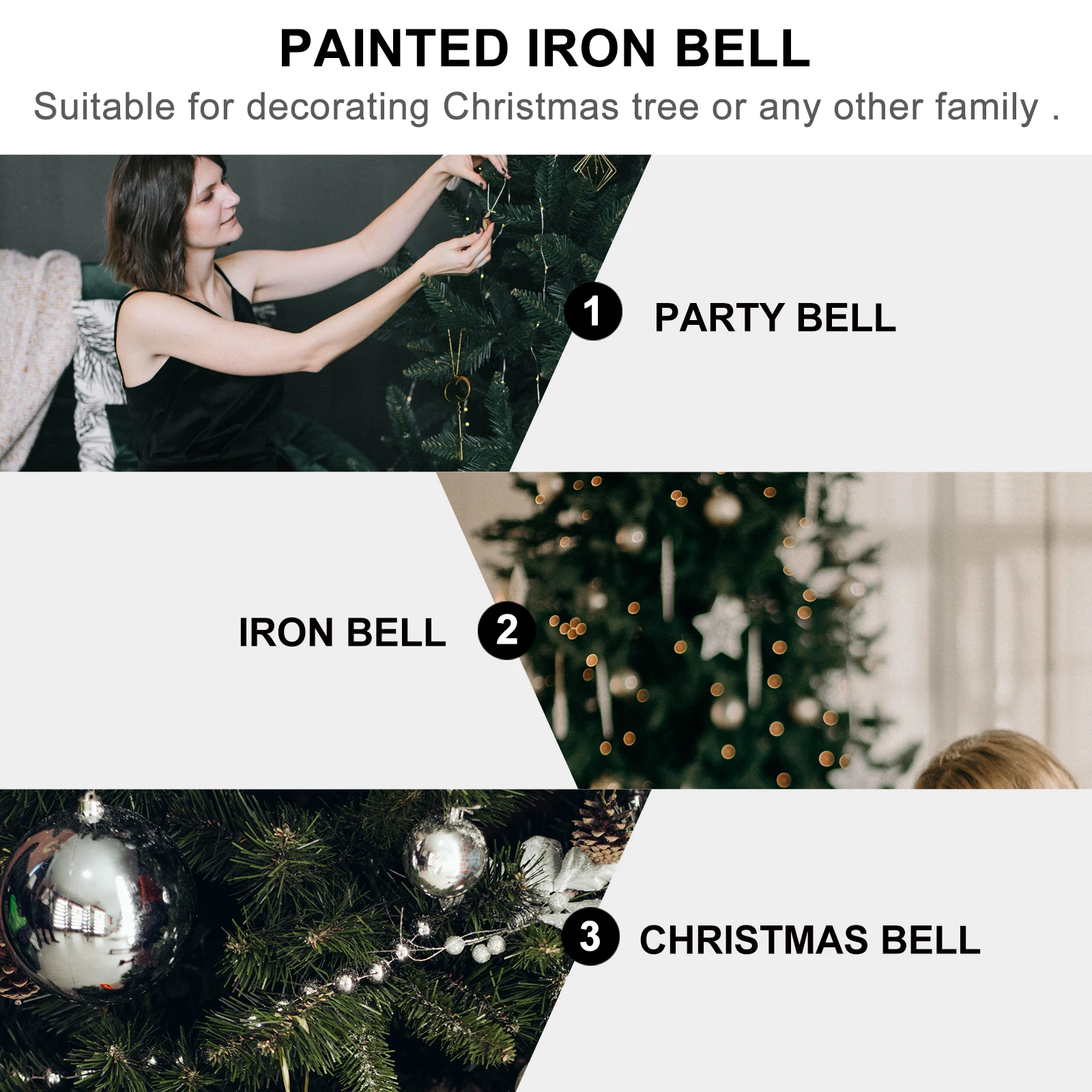 

50Pcs Christmas Craft Bell Iron Bells for Xmas Tree Ornaments Holiday Decorations Christmas Bell Xmas Tree Hanging Decor