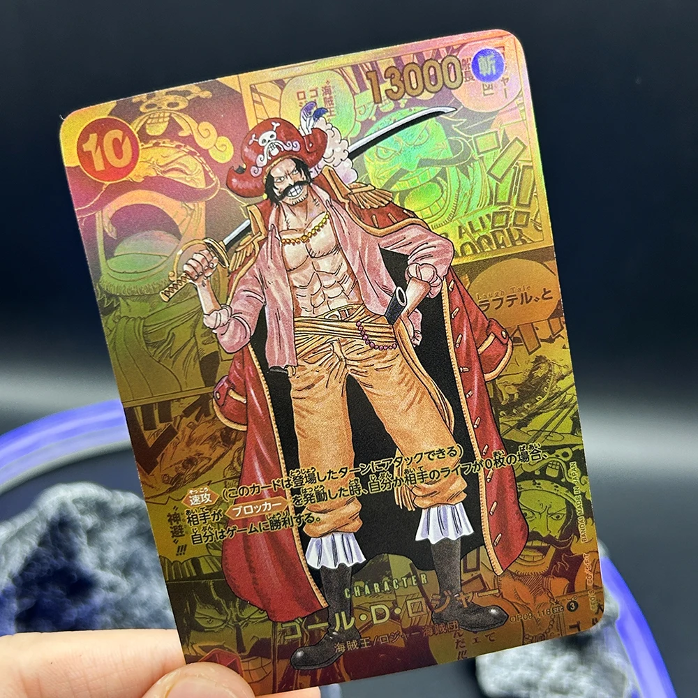 1 Buah OPCG Goldroger Kartu Koleksi Buatan Sendiri DIY Warna Refraksi Flash Versi Jepang Hadiah Ulang Tahun Kartu Koleksi Permainan