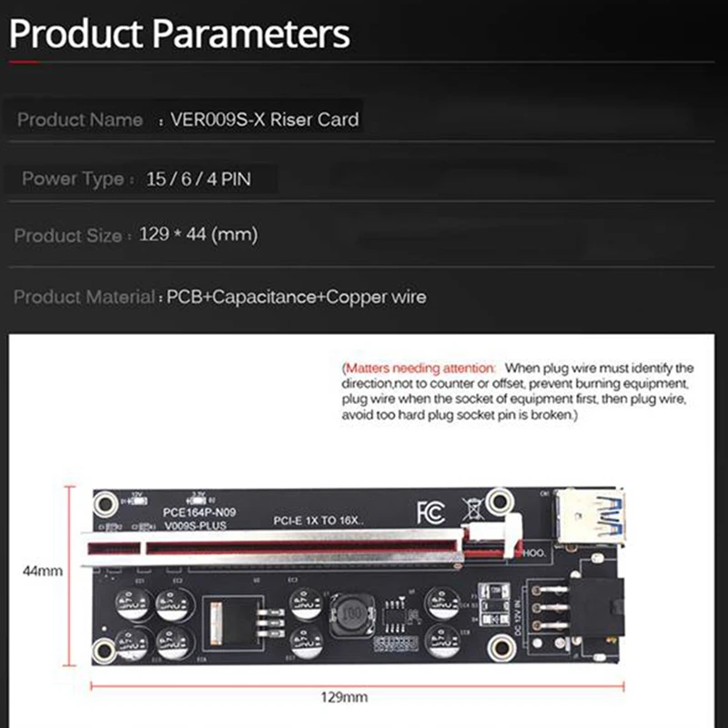 Pci Express multiplicador Pcie 1X a 4/5/6 USB 3,0 tarjeta de expansión Pcie 1 a 4 Hub Riser 009S Pci Express X16 para minería BTC