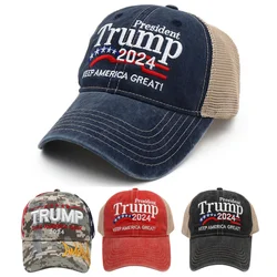 Trump 2024 cappello presidenziale americano rende l'america di nuovo grande cappello Donald Trump cappello cattolico berretto MAGA berretto a rete ricamato