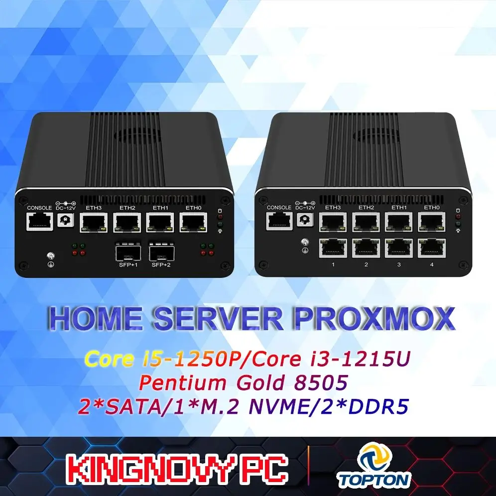 Мини-ПК Firewall Intel i5 1250P 1235U 1215U 8505, 4x2,5GbE i226V LAN, безвентиляторное компьютерное оборудование, микромаршрутизатор, AES-NI