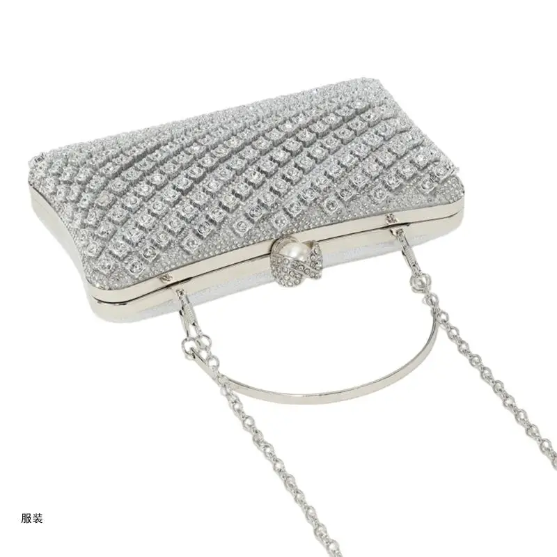 D0UD Women Evening Handbag Rhinestones Wedding Party Purse Trend Evening Clutch Bag