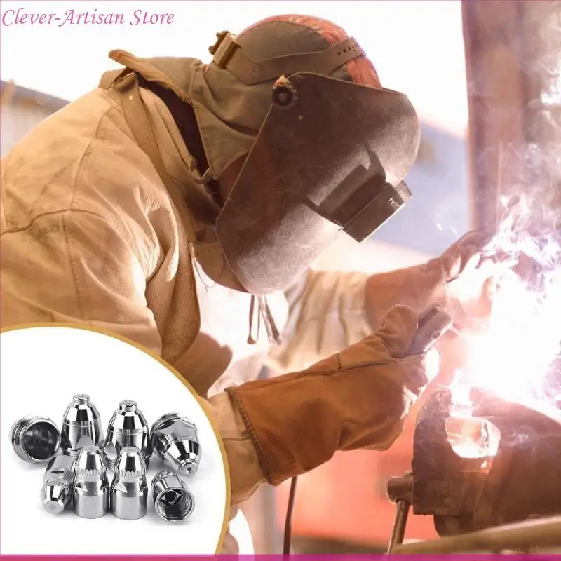 

E06B Durable 20pcs Premium P80 Plasma Cutting Torch Consumable Cutting 60A 80A 100A P80 Plasma Torch Tip Electrode Nozzle