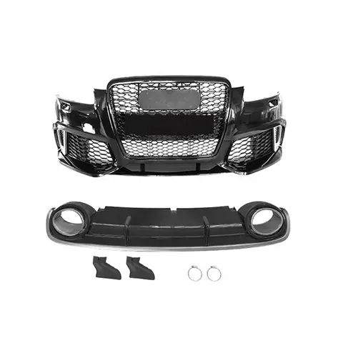 Factory Wholesale Car Bumpers Suitable for Audi A6 C6 2005-2012 Upgrade RS6 Style  PP Front Bumper Grille Rear Lip