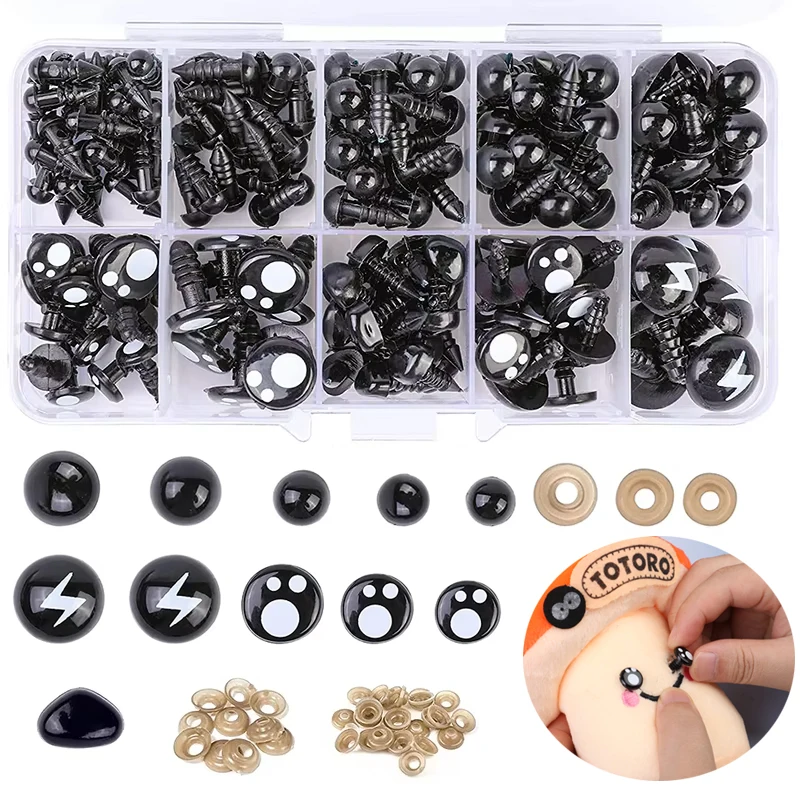 362Pcs Plastic Safety Eyes And Noses Craft Doll Eyes And Noses Teddy Bear Nose Needle Felting Eyes Kit for Doll Making