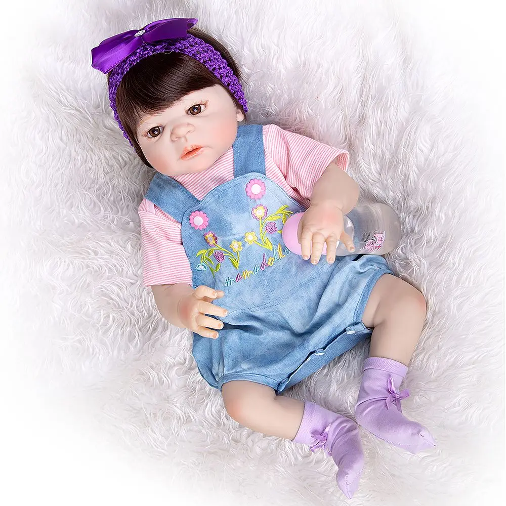 

23 Inch Full Silicone Vinyl Reborn Baby Dolls Waterproof Baby Toy Bebe Reborn Kids Birthday Gifts Playmate