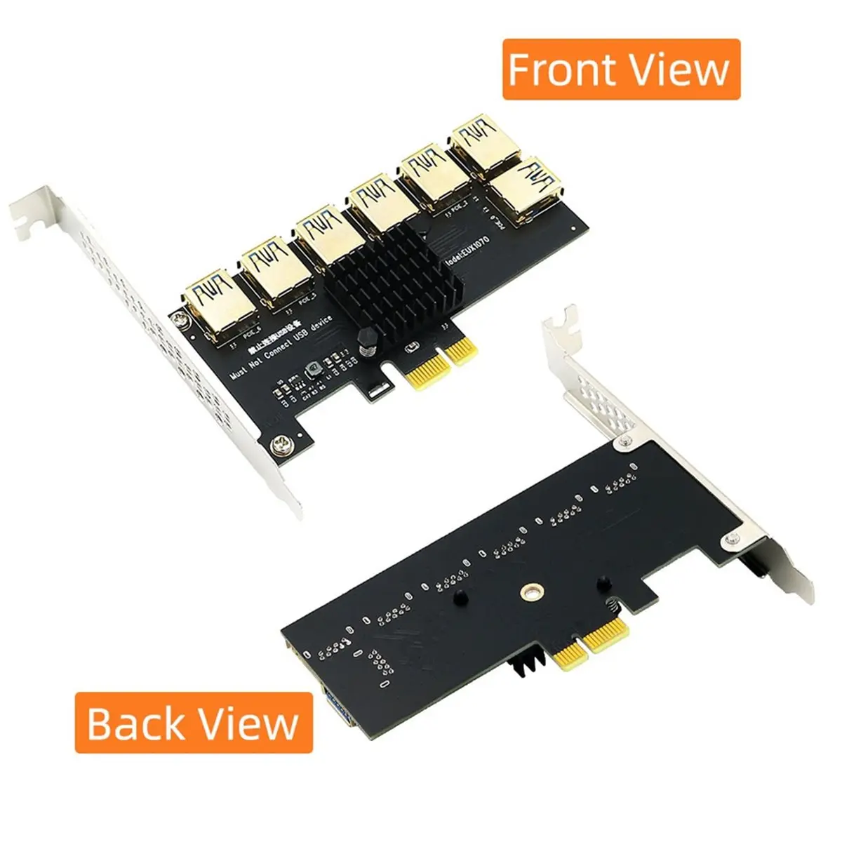 A72Z PCIE 1 to 7 Riser Card PCI Express Multiplier Hub Adapter USB 3.0 PCI-E X1 to X16 Riser for Bitcoin Mining Miner BTC