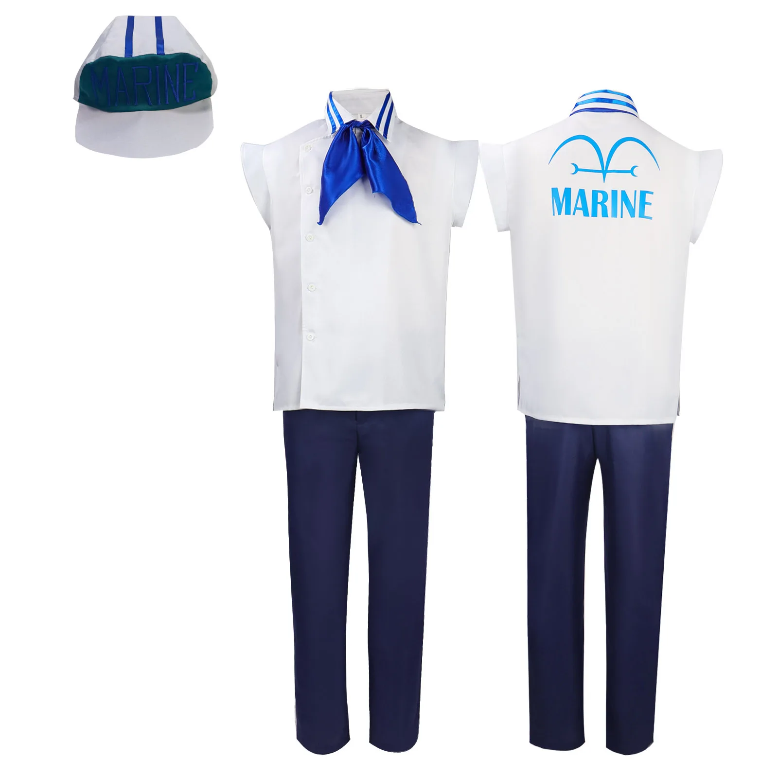 

Marineford Naval Soldier Uniform Cosplay Costume Anime Character Halloween Masquerade Performance Clothing for Men