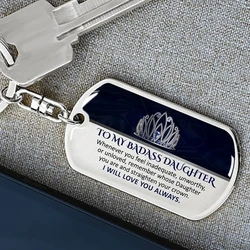 Keepsake for Son Grandson Daughter Granddaughter Keychain Gifts from Grandma Grandpa to My Badass Son Keyring