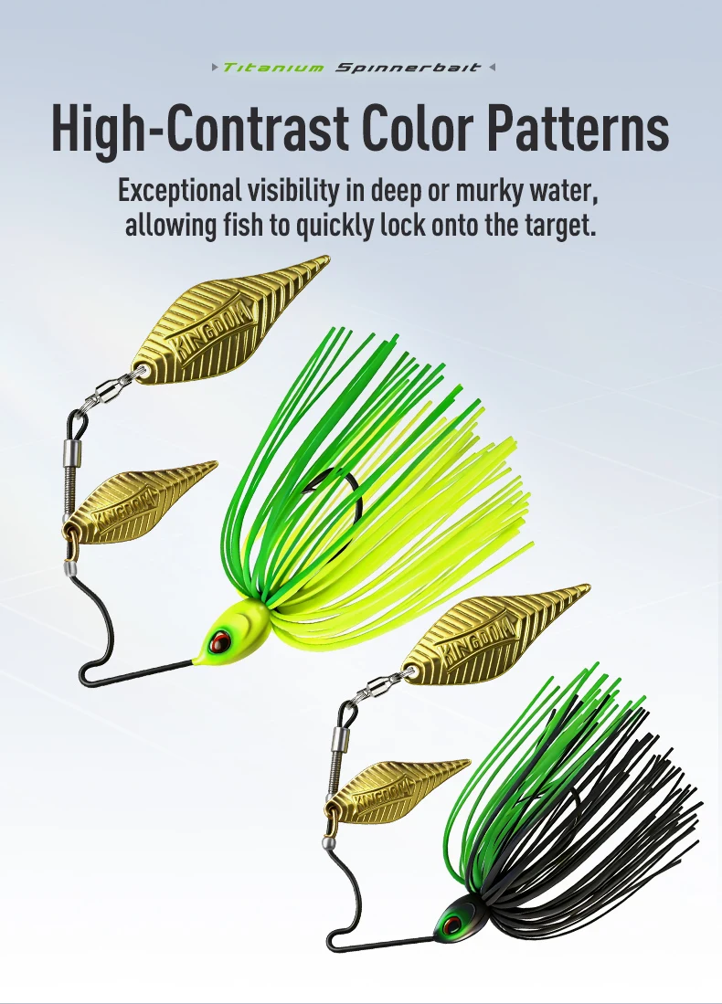KINGDOM Titan-Spinnerbait Angelköder Doppelklingen-Metall-Spinnerbait mit Rockel für Barsch und Hecht 5g 7g 10g 14g – Detail 9