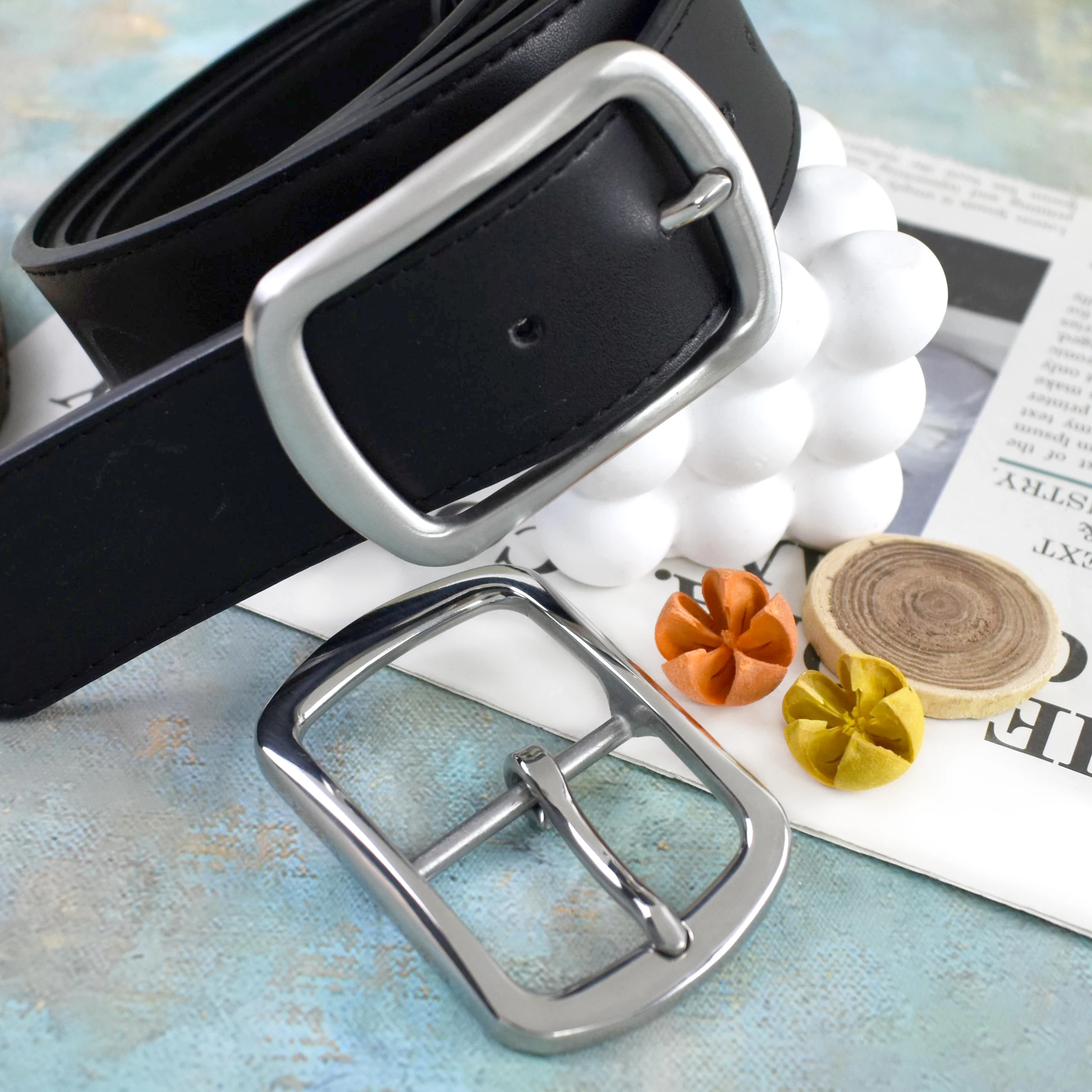 

Meetee 1Pc 40mm Stainless Steel Belt Buckle Men Women Leather Belts Pin Buckles Jeans Waistband Garment Replacement Accessories