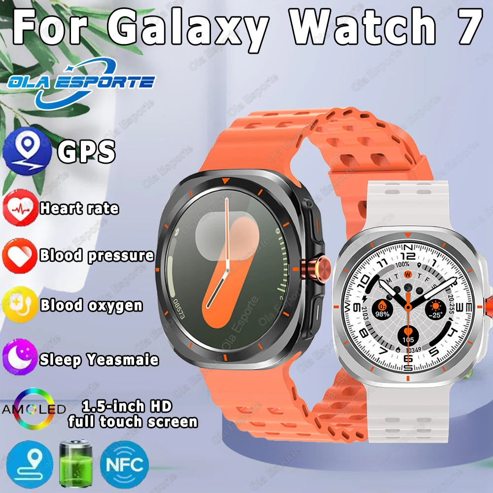 For Samsung Galaxy Watch 7 Ultra GPS Smart Watch Women Outdoor Waterproof Sports Man AMOLED BT Call IP68 Galaxy 6 Smartwatch New