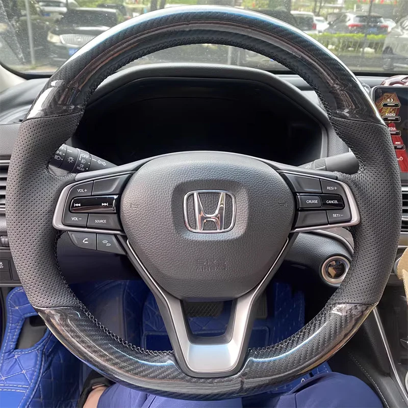 Genuine Leather car Steering wheel cover For Honda Accord 10 2018-2020 Insight 2019 Hand-Stitched Dedicated Auto Parts