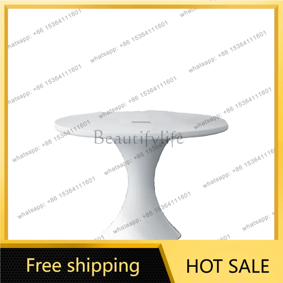 Small reception table simple round white paint negotiation table