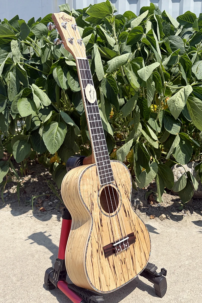 Tenor Ukulele Spalted Maple Body Professional Handmade Ukelele Guitar For Adult Player Music Hobbyist