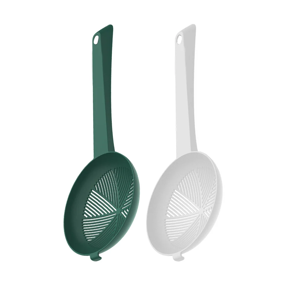 

2pcs Plastic Slotted Spoon Heat-Resistant Handle Kitchen Filter Tool For Fries Vegetables Meat Dumplings Food Strainer Colander