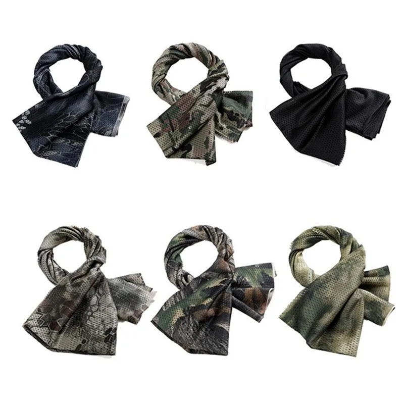 150X45cm ACU DCU CB A-TACS FG Bionic Camouflage Mesh Fabric Tactical Cycling Mask Scarf Cloth MCAP Desert Python MCBK MCTP