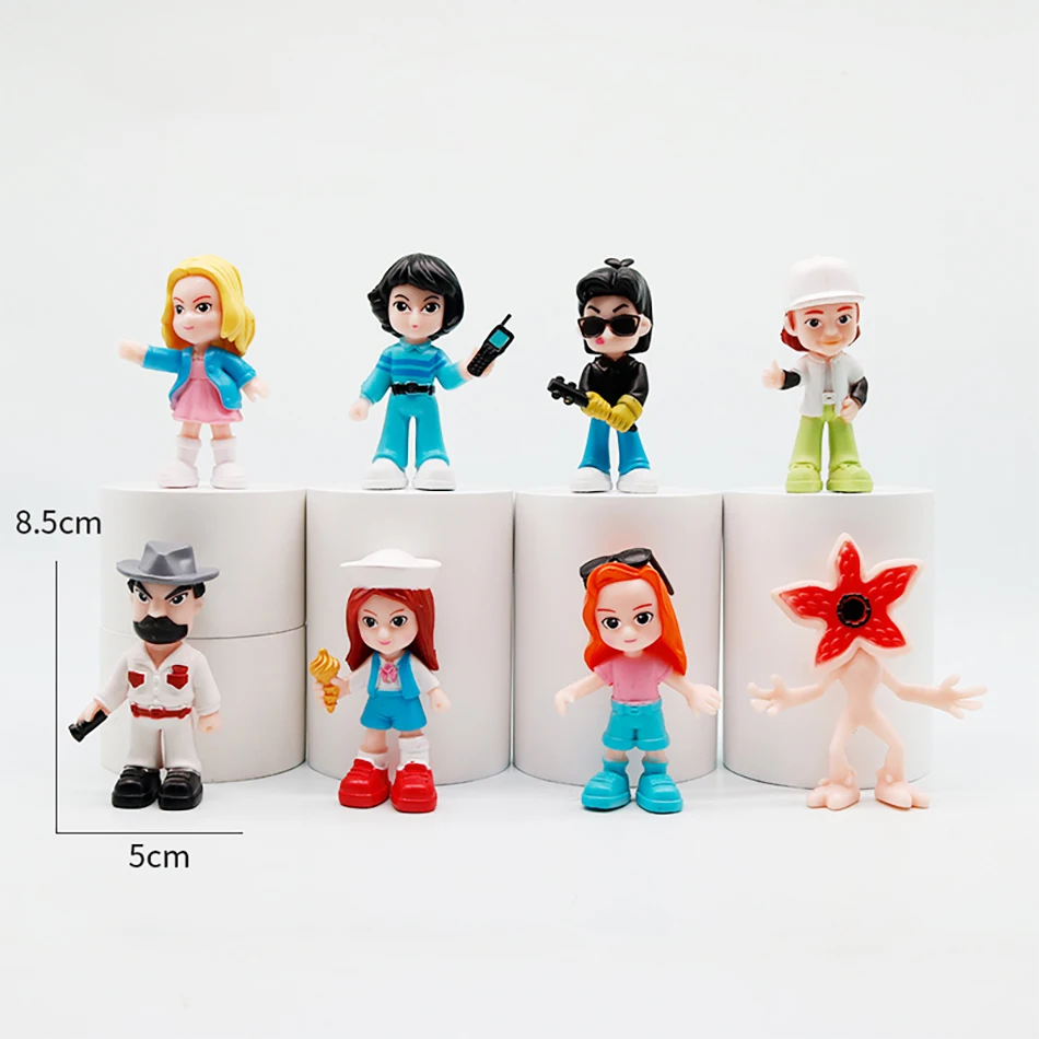 In Voorraad Hot 8 Stuks Stranger TV Speelt Zal Byers Elf Figuur Model Dingen Anime Blind Box Speelgoed Cartoon Decoratie collectie Gift
