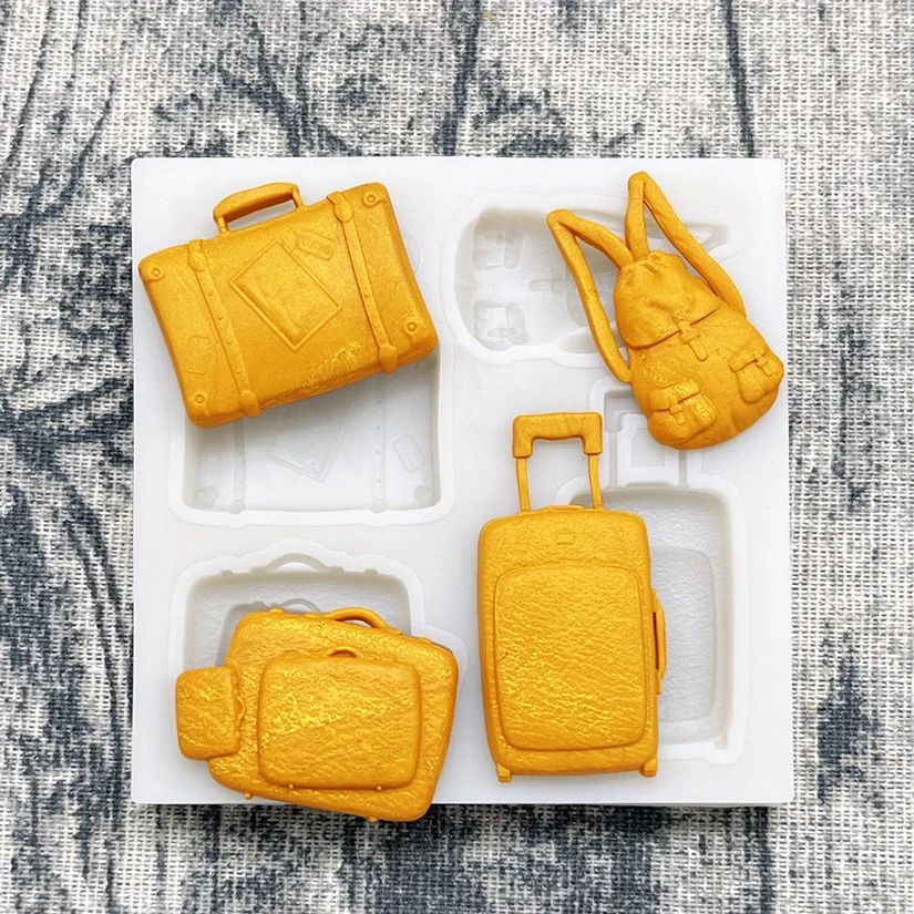 Briefcase Knapsack Suitcase Silicone Mold Sugarcraft Chocolate Cupcake Baking Mold Resin Fondant Cake Decorating Tools