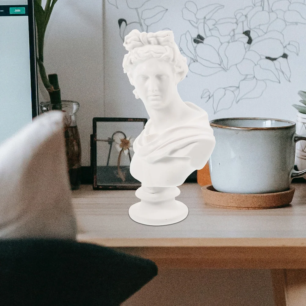 

2Pcs Greek Resin Decorative Bust Statue Sculpture for Table Desk Home Ornament Statue Decor Sculpture Statues Small Statues