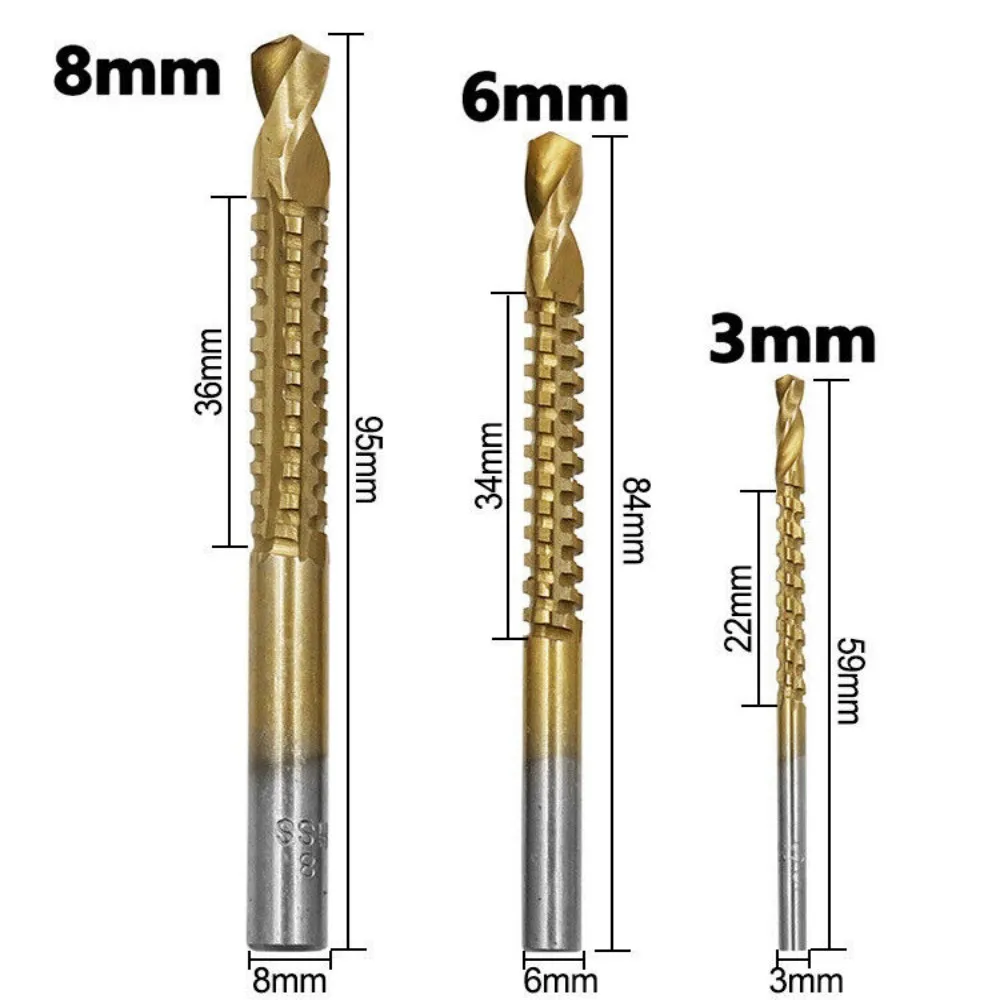 6 tlg HSS TiN Stufenbohrer Set Konusbohrer Schälbohrer Kegelbohrer Metall Fräser