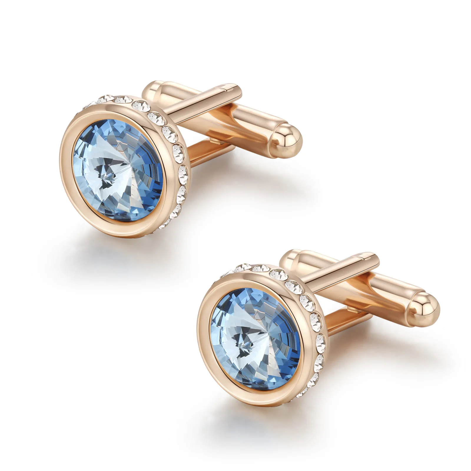 Kristall-Manschettenknöpfe für Herren für Hochzeit, elegante Business-formelle Hemd-Accessoires, Geschenk für den Bräutigam, Ihn, Vatertag