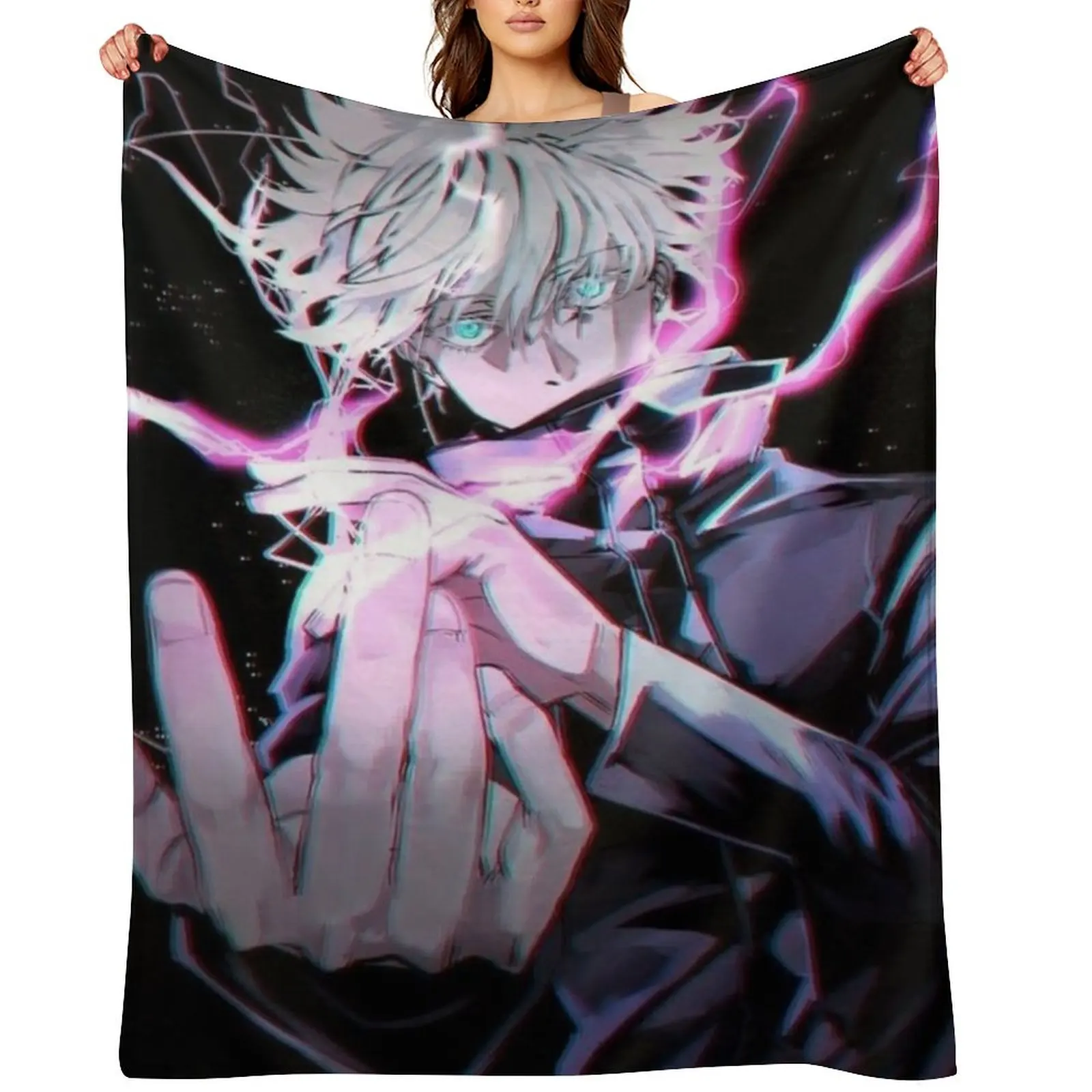 

Saturo Gojo Throw Blanket Tourist Decoratives Sofa Soft Big Blankets