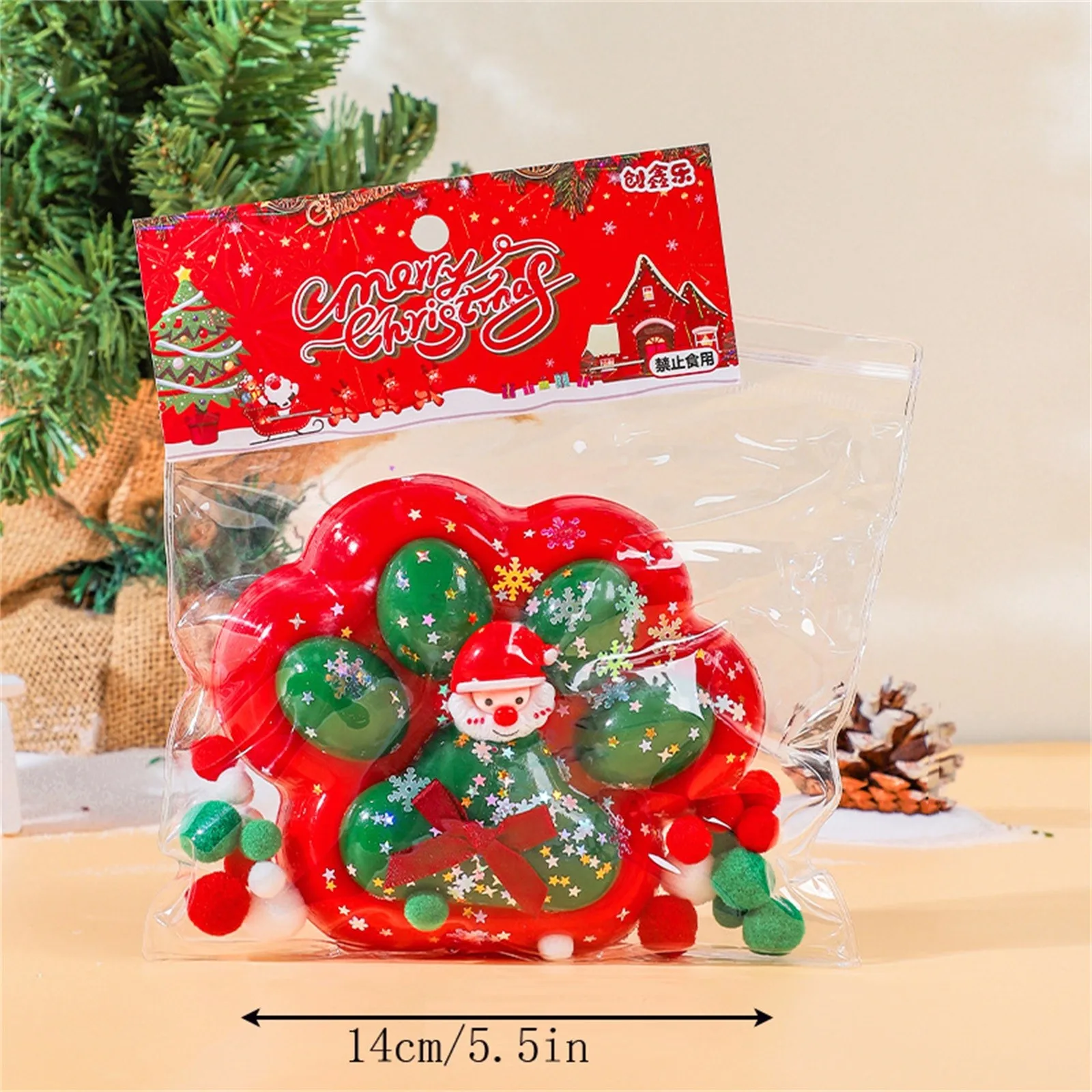 Creatief Nieuwigheid Kerst Thema Geperst Speelgoed Kat Klauw Vormige Stress Angst Relief Speelgoed Kantoor Studie Mooie Relax Benodigdheden