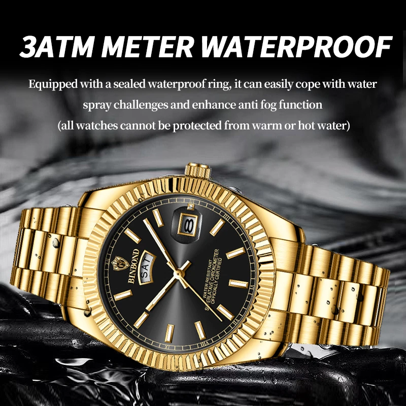 Luxury Men Quartz Watch Waterproof Date Week Luminous Wristwatch Stainless Steel Men\'s Watches Male Clock 2024 New Sports Reloj