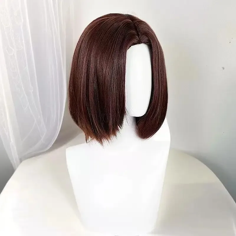 Peruka Cosplay HOKAGE NINJA Nohara Rin Syntetyczna Krótka Prosta Peruka Anime Coser Śliczna Dziewczyna Włókno Odporne na Ciepło Wysokiej Jakości Peruka