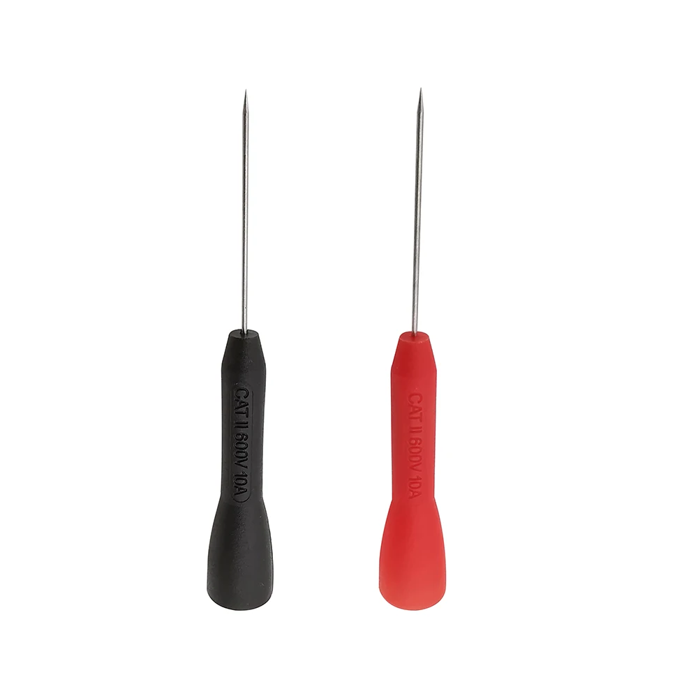 2Pcs Insulation Piercing Needle Pin Non-destructive Multimeter Test Probes 10A 600V Red/Black
