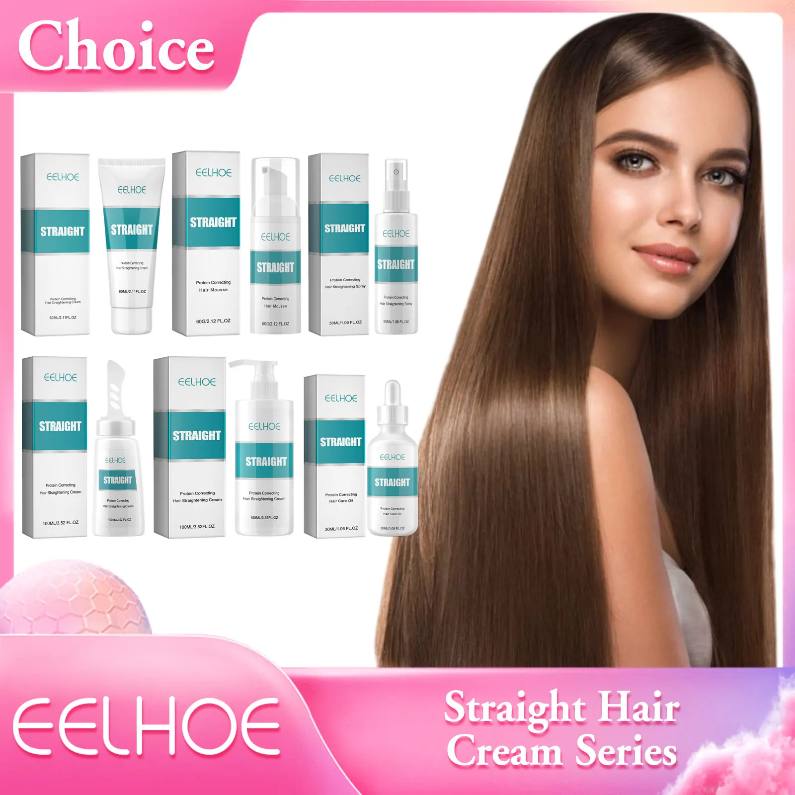 

EELHOE Hair Care Set Professional Hair Scalp Treatment Cream Collagen Keratin Straightening Oil Smoothing Soft Spray Hair Mask