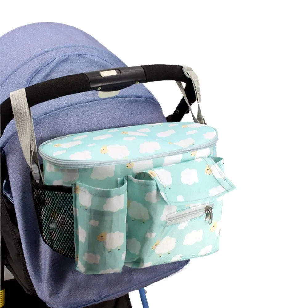 

Oxford Cloth Stroller Bag Printed Cartoon Multi-functional Pram Accessories Large Capacity Diaper Bag Pushchair Use