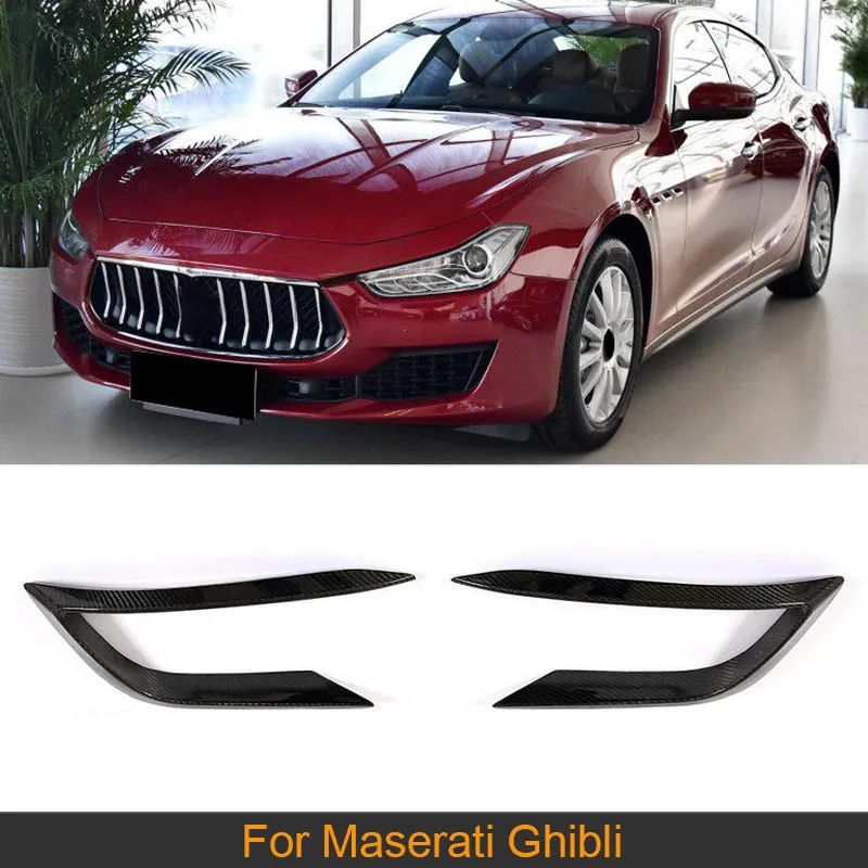 

Carbon Fiber Front Bumper Fins Splitters For Maserati Ghibli Base Sedan 4-Door 2018 Car Front Fins Splitters Trims
