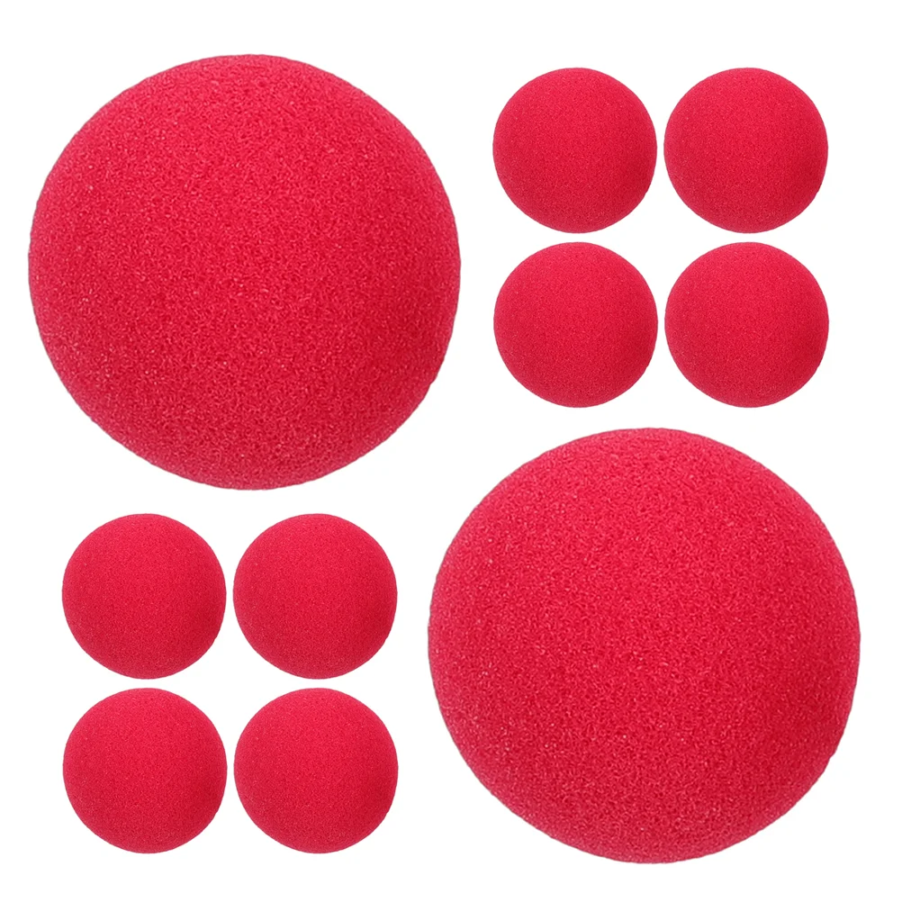 12 Pcs Removable Slippers Clown Nose Party Favors Accessories Cosplay Red Sponge Carnival Circus Costume Child