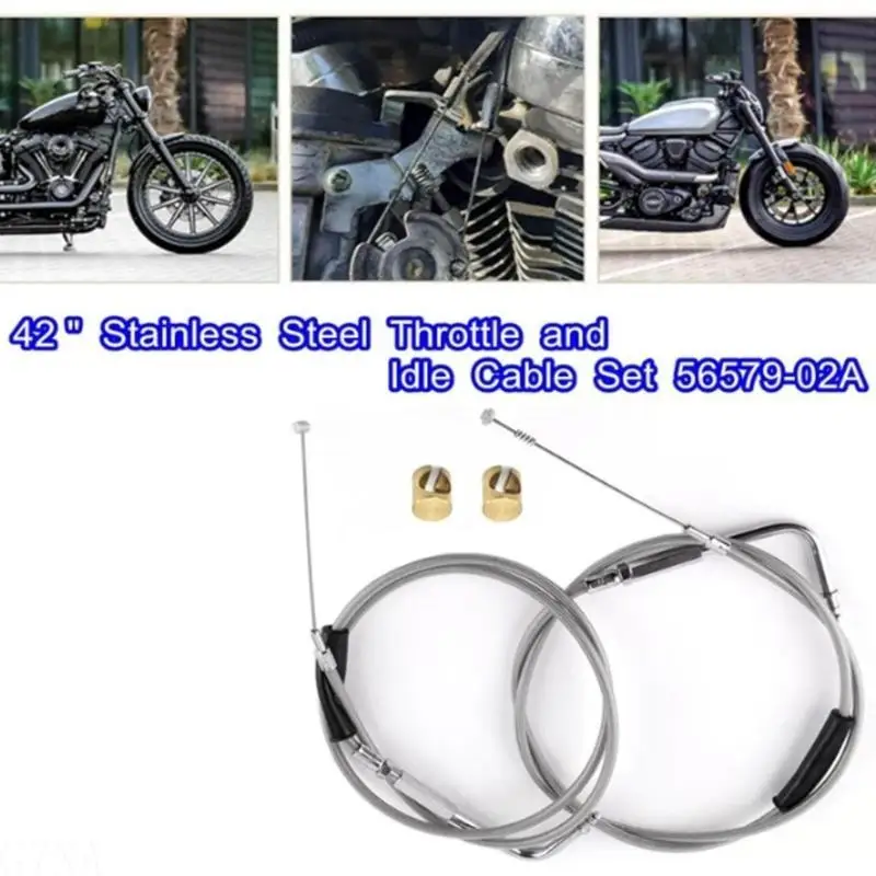 G7NA Leerlaufkabel mit 90°-Winkelverschraubung für Davidson FXST FLST FLT XL 42'' Gas- und Leerlaufkabelsatz 56579-02A – Detail 8